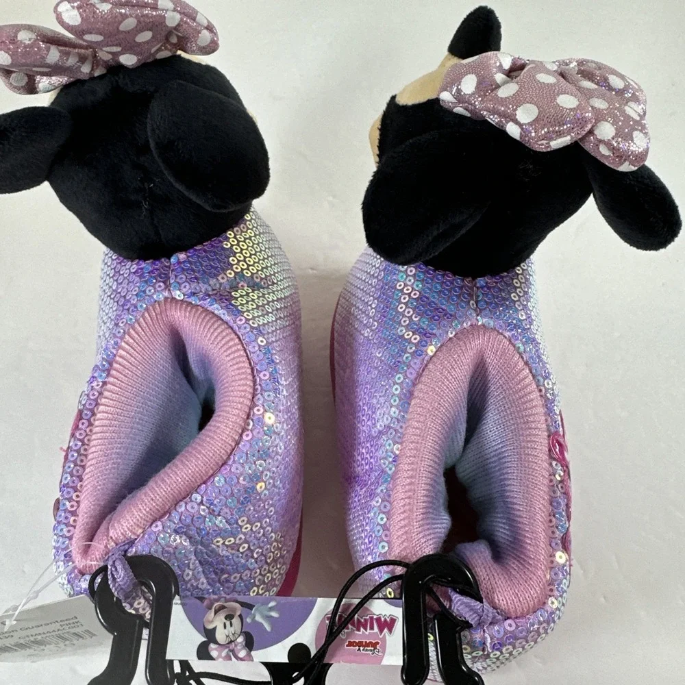 Disney Minnie Mouse Junior Girls 9-10 3D Pink Purple Sequin New